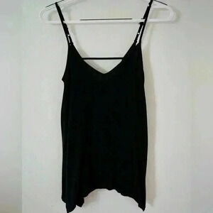 Black asymmetrical tank top